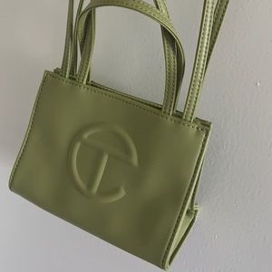 telfar small shopping bag, drab.